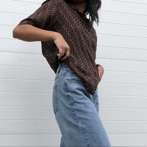 Motel Rocks Hawaiian Brown Moon Multi Button Up Shirt